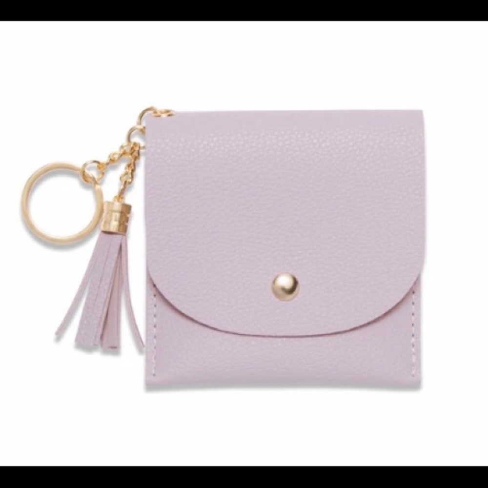Card holder. Lavendar, but looks more light pink.